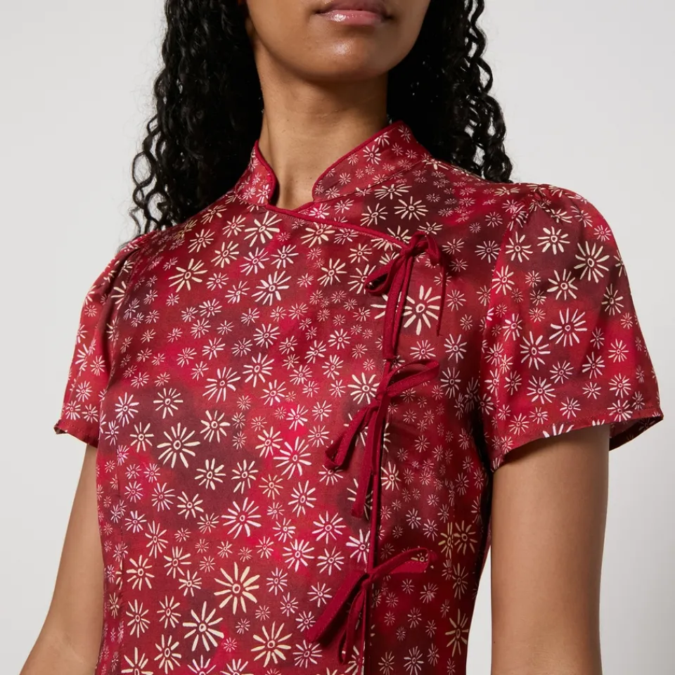 Dresses|Dresses|Stine Goya Kitri Leia Printed Crepe de Chine Midi Dress - UK 6