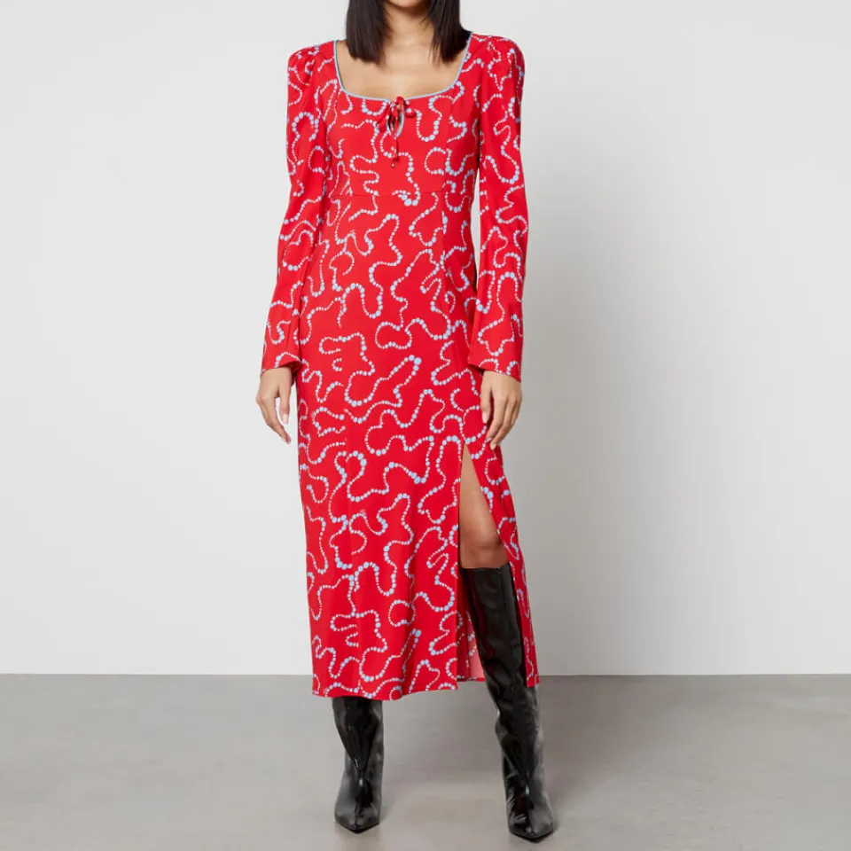Dresses|Dresses|Axel Arigato Kitri Rhonda Trail Printed Crepe Midi Dress - UK 6