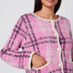 Knitwear|RAINS Kitri Winnie Boucle Knit Cardigan - M