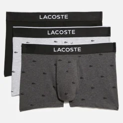 Underwear|Lacoste 3 Pack Cotton Logo Boxer Trunks - XXL
