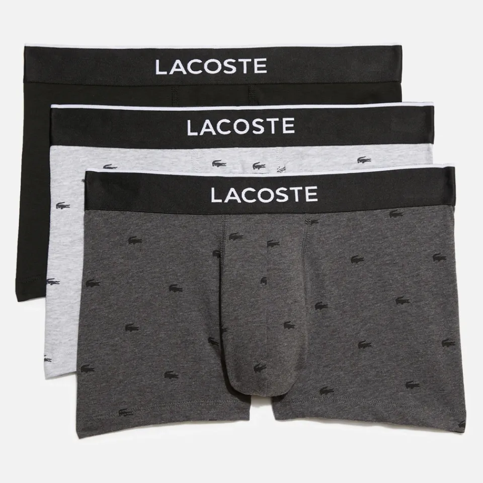 Underwear|Lacoste 3 Pack Cotton Logo Boxer Trunks - XXL