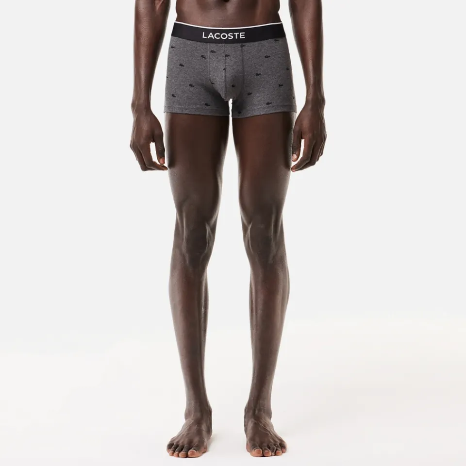 Underwear|Lacoste 3 Pack Cotton Logo Boxer Trunks - XXL