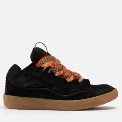 Trainers|Vans Lanvin Men's Curb Leather, Suede and Mesh Trainers - UK 7