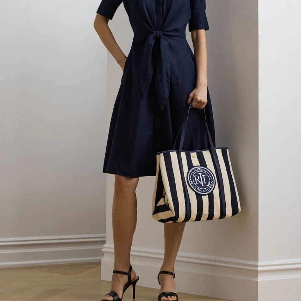 Holiday Bags|Bags|Dr. Martens Lauren Ralph Lauren Emerie Herringbone Cotton Twill Extra Large Tote Bag