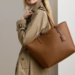 Holiday Bags|Bags|Coach Lauren Ralph Lauren Pebble-Grain Faux Leather Reversible Tote Bag
