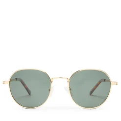 Sunglasses|Sunglasses|Anine Bing Le Specs Odyssey Gold-Tone Round-Frame Sunglasses