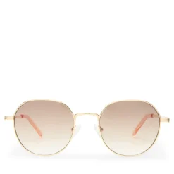 Sunglasses|Sunglasses|Anni Lu Le Specs Odyssey Gold-Tone Round-Frame Sunglasses