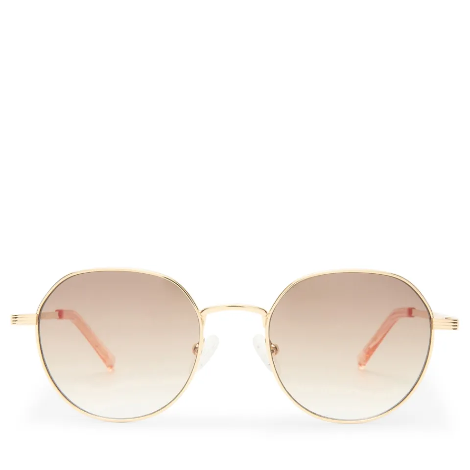 Sunglasses|Sunglasses|Anni Lu Le Specs Odyssey Gold-Tone Round-Frame Sunglasses