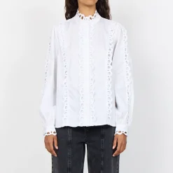 T-Shirts And Tops|Shirts And Blouses|Seventy + Mochi Leveté Room Isla Cotton-Blend Poplin Shirt - XS/ 34