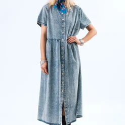Dresses|Dresses|Holzweiler Lollys Laundry AliyaLl LS Denim Maxi Dress - XS