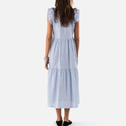 Dresses|Dresses|Lollys Laundry Harriet Striped Cotton-Poplin Maxi Dress - S