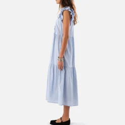 Dresses|Dresses|Lollys Laundry Harriet Striped Cotton-Poplin Maxi Dress - S