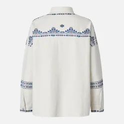 T-Shirts And Tops|Shirts And Blouses|Marant Etoile Lollys Laundry VeidaLL LS Cotton-Twill Blouse - XS