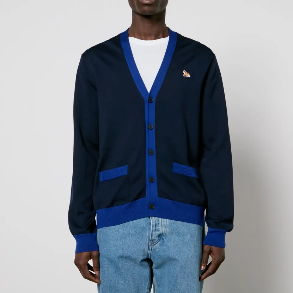 Cardigans|Knitwear|Maison Kitsuné Baby Fox Patch Wool Cardigan - M