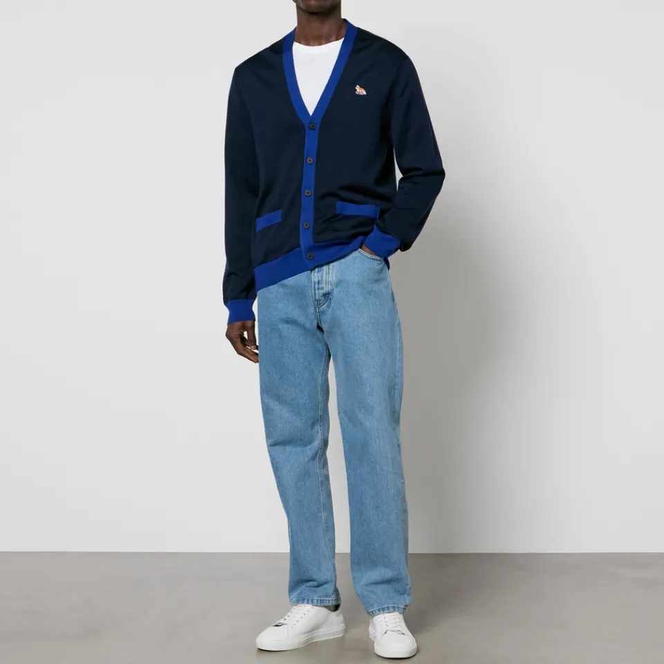 Cardigans|Knitwear|Maison Kitsuné Baby Fox Patch Wool Cardigan - M