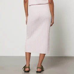 Skirts|Skirts|Maison Kitsuné Baby Fox Patch Cotton Blend Ribbed Midi Skirt - XS