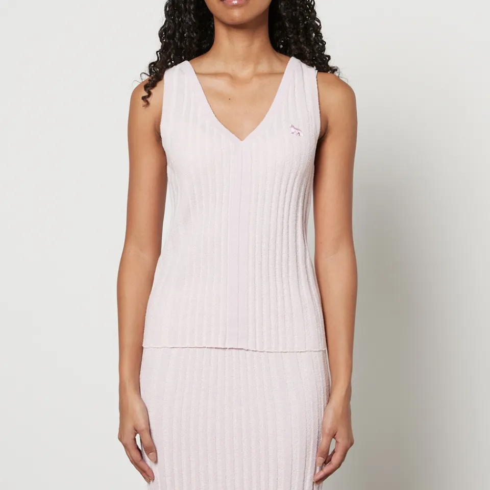 Co-Ord Sets|T-Shirts And Tops|Maison Kitsuné Baby Fox Patch Cotton Blend Ribbed Tank Top - S
