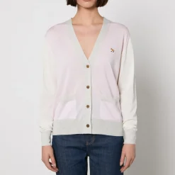 Knitwear|Maison Kitsuné Baby Fox Patch Wool Cardigan - L