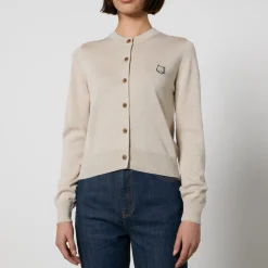 Knitwear|Maison Kitsuné Bold Fox Head Patch Wool Cardigan - S
