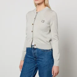 Knitwear|Maison Kitsuné Bold Fox Head Wool Cardigan - M