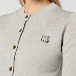 Knitwear|Maison Kitsuné Bold Fox Head Wool Cardigan - M