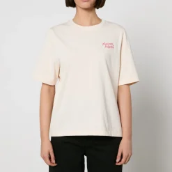 Loungewear|T-Shirts And Tops|Anine Bing Maison Kitsuné Comfort Embroidered Cotton-Jersey T-Shirt - XXS