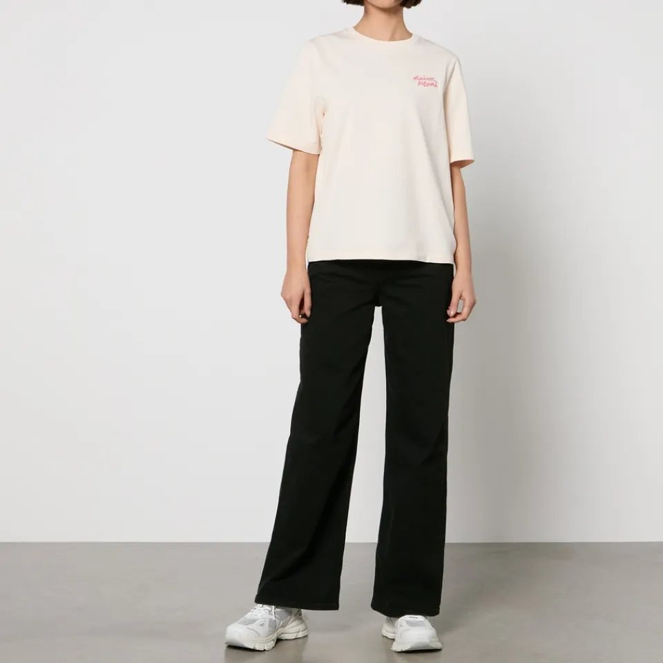 Loungewear|T-Shirts And Tops|Anine Bing Maison Kitsuné Comfort Embroidered Cotton-Jersey T-Shirt - XXS