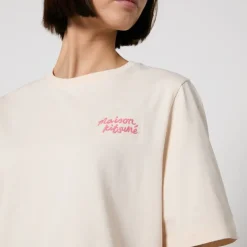 Loungewear|T-Shirts And Tops|Anine Bing Maison Kitsuné Comfort Embroidered Cotton-Jersey T-Shirt - XXS