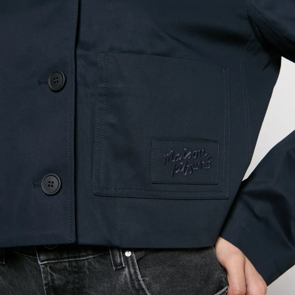 Jackets|Coats|Dr. Martens Maison Kitsuné Embroidered Cotton-Twill Cropped Jacket - S