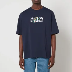T-Shirts|T-Shirts|Maison Kitsuné Flowers Oversized Cotton-Jersey T-Shirt - S