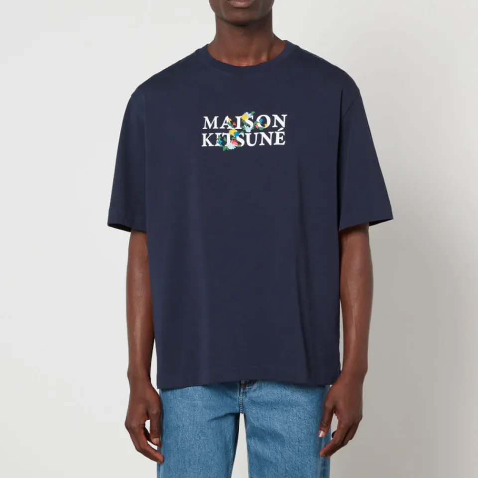 T-Shirts|T-Shirts|Maison Kitsuné Flowers Oversized Cotton-Jersey T-Shirt - S