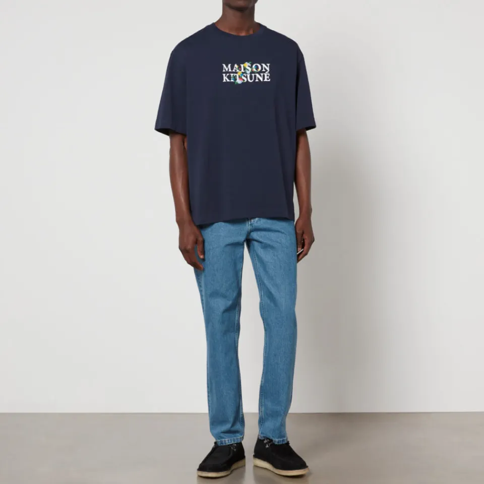 T-Shirts|T-Shirts|Maison Kitsuné Flowers Oversized Cotton-Jersey T-Shirt - S