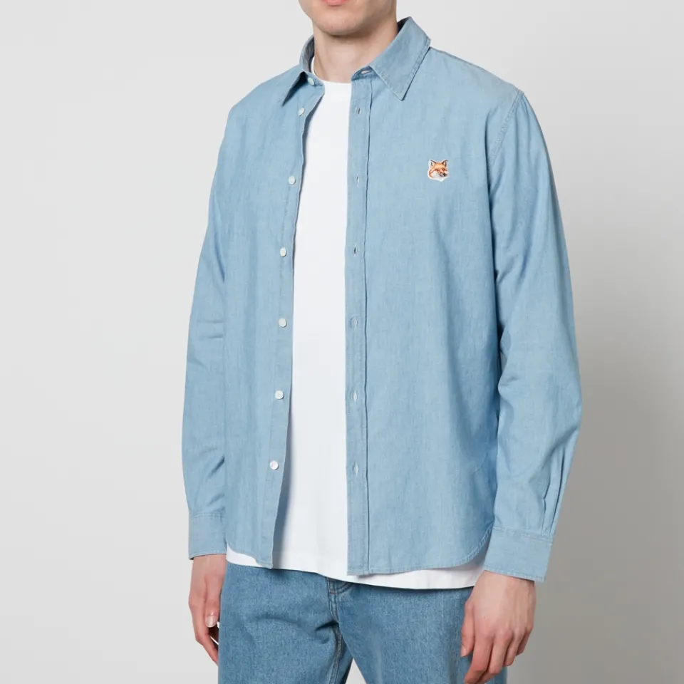 Shirts|Shirts|Maison Kitsuné Fox Head Classic Cotton Shirt - 39/15.5 Inches