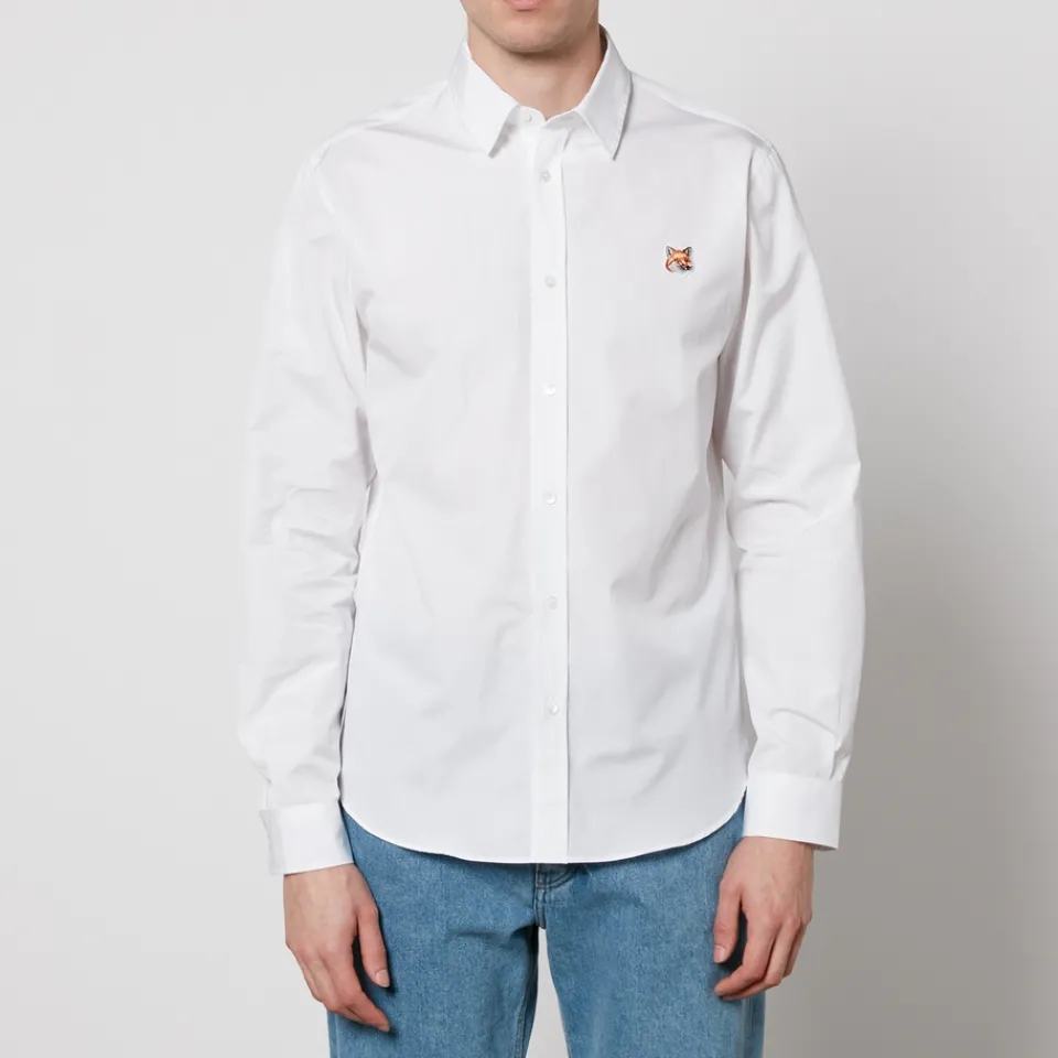Shirts|Shirts|Maison Kitsuné Fox Head Classic Cotton-Poplin Shirt - 42/17 Inches