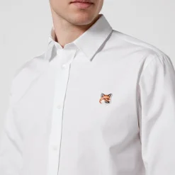 Shirts|Shirts|Maison Kitsuné Fox Head Classic Cotton-Poplin Shirt - 42/17 Inches