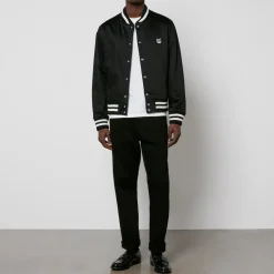Coats|Jackets|Maison Kitsuné Grey Fox Head Cotton-Blend Jacket - L