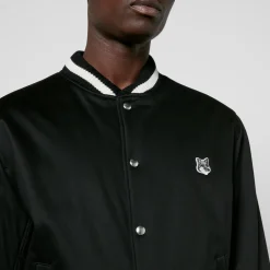 Coats|Jackets|Maison Kitsuné Grey Fox Head Cotton-Blend Jacket - L