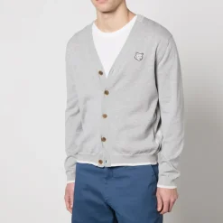 Cardigans|Knitwear|Maison Kitsuné Logo-Appliquéd Cotton Knit Cardigan - S