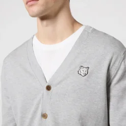 Cardigans|Knitwear|Maison Kitsuné Logo-Appliquéd Cotton Knit Cardigan - S