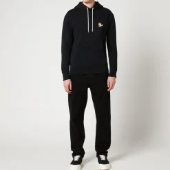 Loungewear|Sweatshirts|Maison Kitsuné Men's Chillax Fox Patch Hoodie - Black - S