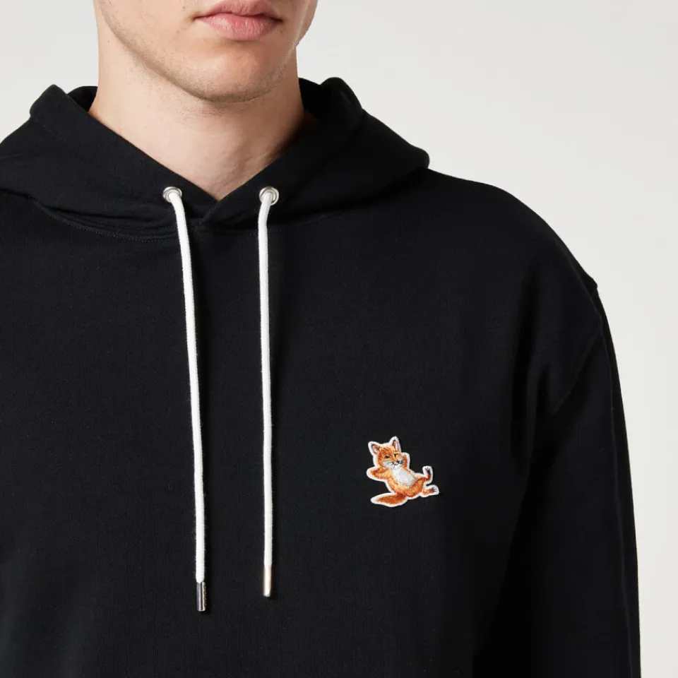 Loungewear|Sweatshirts|Maison Kitsuné Men's Chillax Fox Patch Hoodie - Black - S