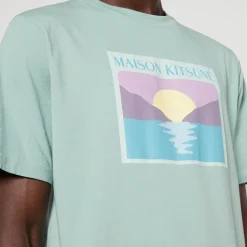 T-Shirts|T-Shirts|Maison Kitsuné Sunset Postcard Printed Cotton-Jersey T-Shirt - S