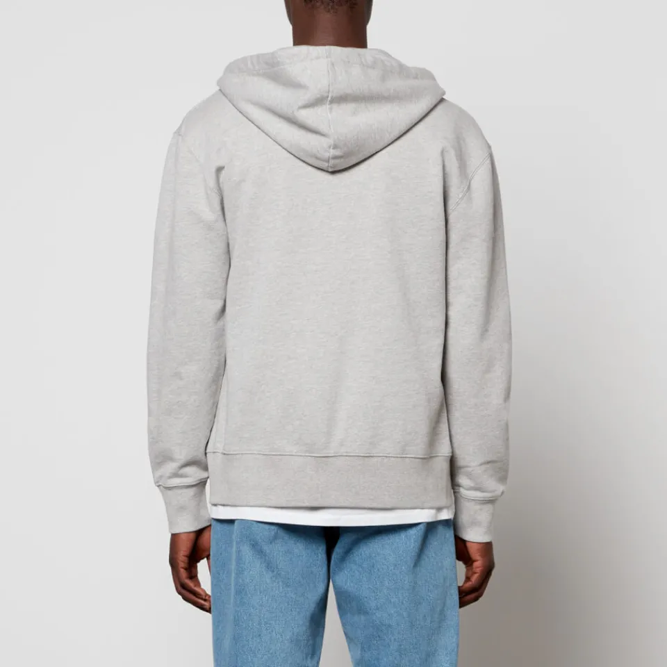 Sweatshirts|Loungewear|Maison Kitsuné Tricolor Fox Patch Zip Hoodie - Grey Melange - XS