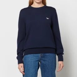 Sweatshirts|Loungewear|Maison Kitsuné Tricolor Fox Patch Classic R-Neck Jumper - Navy - M
