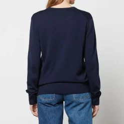 Sweatshirts|Loungewear|Maison Kitsuné Tricolor Fox Patch Classic R-Neck Jumper - Navy - M