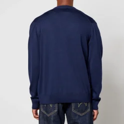 Cardigans|Knitwear|Maison Kitsuné Tricolour Fox Patch Classic Cardigan - Navy - S