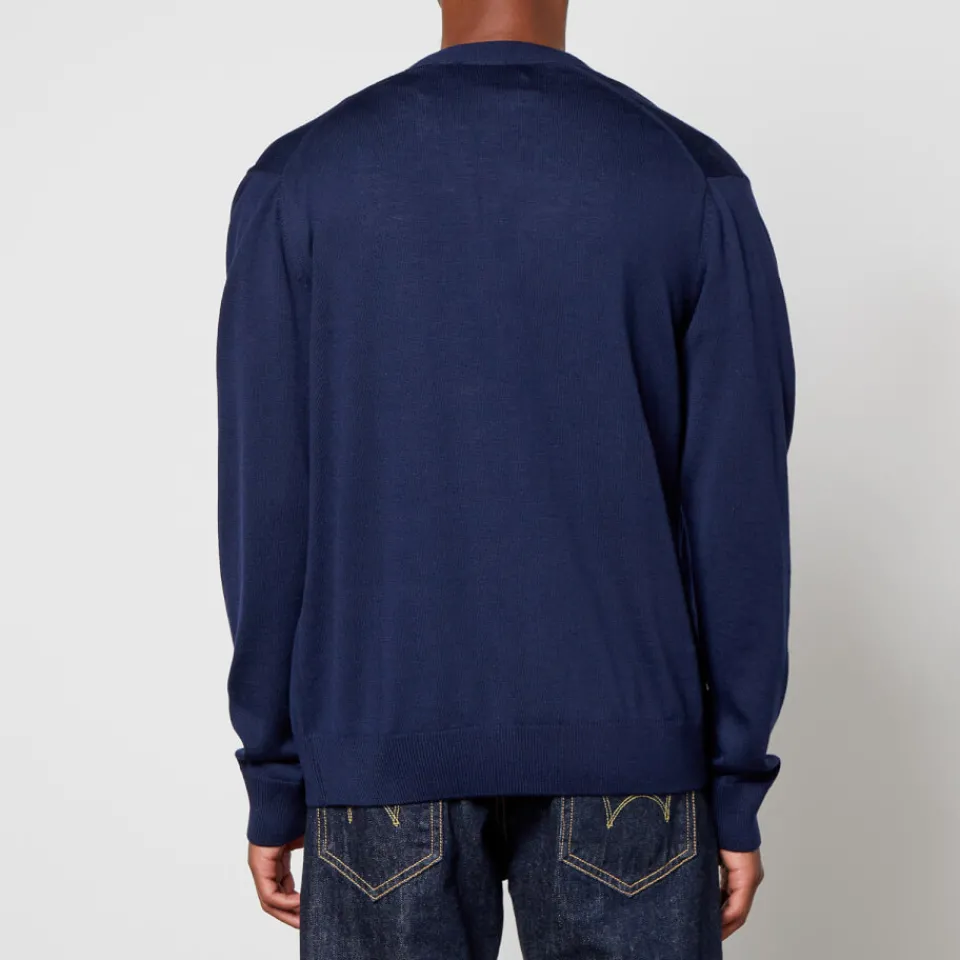 Cardigans|Knitwear|Maison Kitsuné Tricolour Fox Patch Classic Cardigan - Navy - S