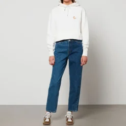 Loungewear|Sweatshirts|Dr. Martens Maison Kitsuné Women's Chillax Fox Patch Classic Hoodie - Ecru - FR 44/UK 16