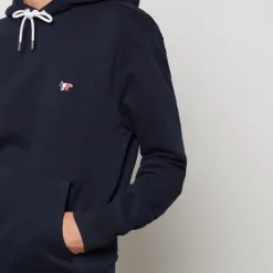Loungewear|Sweatshirts|Maison Kitsuné Women's Tricolor Fox Patch Classic Hoodie - Navy - S