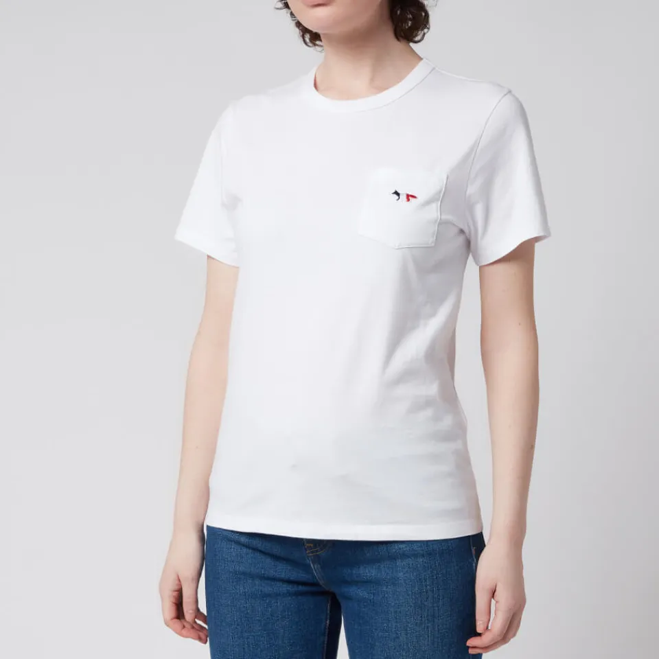 Loungewear|T-Shirts And Tops|Carhartt WIP Maison Kitsuné Women's Tricolor Fox Patch Pocket T-Shirt - White - M